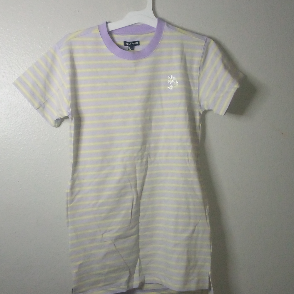 Rebels Purple and White Striped Kids T-Shirt
